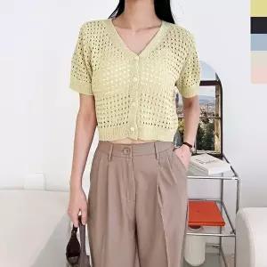 2L-PPT 1030 여자 펀칭 반팔니트 가디건볼레로 (HSJ-WFGZ8X0)