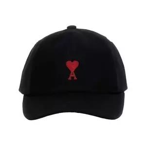 [아미]26SS 아미 남성 레드 드 꾀흐 로고 자수 볼캡 모자 블랙 BFUCP006 AW0041 001