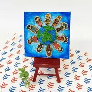 저학년 세계친구들 지구본 액자꾸미기 1인용 유치원 어르신 생일선물 단체수업 방과후