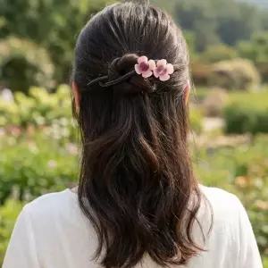 1+1 플라워 헤어 집게핀 올림머리 반묶음 헤어클립 여성 데일리 머리핀