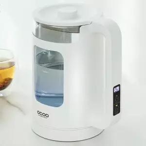 LED 보온 유리 전기포트 화이트 1.5L 물끓이기 전기포터