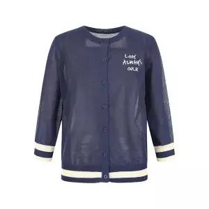 [올리비아로렌]컬러배색 레터링 가디건 VOCBC5M4456_P421008043