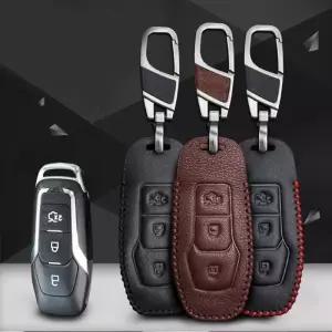 호환  포드 F-시리즈 익스플로러 퓨전용 A 가죽 자동차 리모컨 키 케이스 커버 홀더