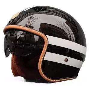 베스파튜닝 페이스 헬멧 오토바이 모토 블랙 바이크 초경량 스쿠터 클래식 하이바 오토바이헬멧