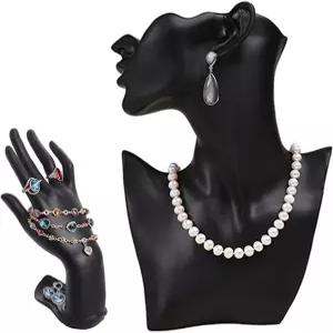 파피니모 2팩 주얼리 마네킹 디스플레이 세트 목걸이 귀걸이 스탠드 흉상 핸드 오거나이저 쇼 판매용