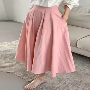 [헤레이스]바스락 주름 언발 스커트_YMSH26SS313