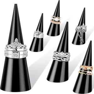 Jetec 클리어 아크릴 크리스탈 링 홀더 디스플레이 주얼리 웨딩 콘 서포트 싱글 핑거 쇼케이스 스탠드