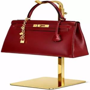 픽피프 반짝이는 골드 지갑 디스플레이 스탠드 옷장 책상 또는 소매 조절 가능한 핸드백 홀더 1팩