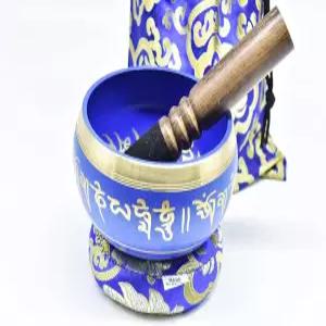 티베트 명상 요가 싱잉볼 세트 나무 말렛 실크 쿠션 전용 가방 포함 네팔 수공예 전문가용 사운드 바스