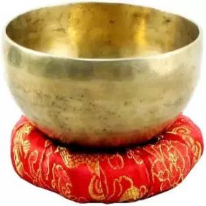 티베트 만트라 싱잉볼 세트 나무 말렛 실크 쿠션 포함 네팔 수공예 블랙 프린트 전문가용 요가 사운드 바스