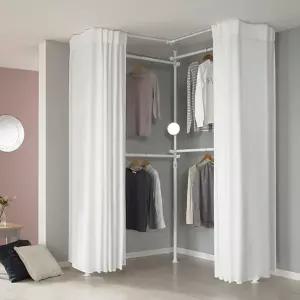 [왕자행거]왕자 네오스페이스 (코너형 드레스룸 3P 밀폐기본형) 플레인 크림...