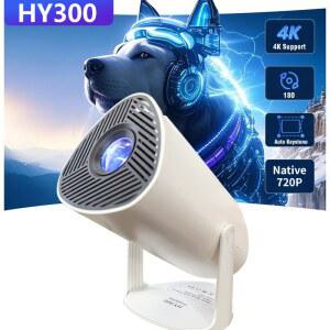가정용 빔프로젝터 HY300 프로젝터 안드로이드 11 120ANSI 네이티브 720P 지원 4K 디코드 비디오 자동 보정 미니 휴대용 완벽한 선물