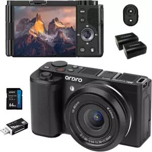 사진 촬영용 ORDRO G930 5K 64MP 디지털 카메라 오토포커스 비디오 3.2인치 플립 브이로그 5배 광학 줌