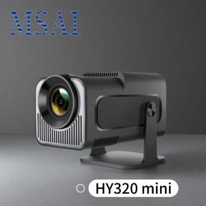 가정용 빔프로젝터 MSAI HY320 미니 프로젝터 안드로이드 12 WiFi6 BT5 탑재 네이티브 720P 4K 지원 150 ANSI 밝기 자동 키스톤 보정 40 120인치 화면