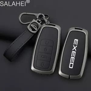 호환  자동차 스마트 리모컨 키 케이스 커버 보호 쉘 자동차 키체인 체리 EXEED RX SUV 2023-현재용 아연
