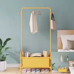 [생활] 1단 수납형 멀티 행거 옐로우 드레스룸선반 아파트드레스룸 고정식행거 오피스텔행거 아파트행거