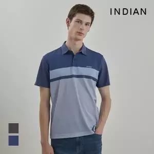 [INDIAN] 보더 프린트 반팔 티셔츠_MITAS5M3121