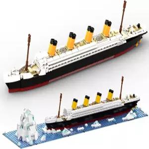 DovOb RMS 타이타닉 모델 빌딩 블록 세트 615피스 브릭 청소년 및 MOC 선박 디스플레이 컬렉션 키트 주요