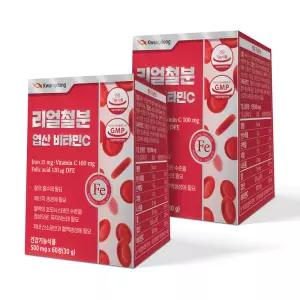 광동 비헴철 철분 엽산 비타민C 60정 2개 / 4개월분 임산부 수유부 임신 여성 남성