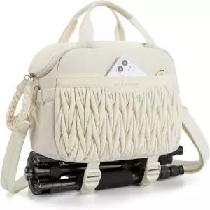 BAGSMART 카메라 슬링백 삼각대 홀더가 있는 사진작가용 휴대용 소형 가방 방수 DSLR/SLR/비 덮개가 여성용