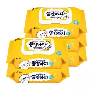 도톰한 똥강아지 반려동물전용물티슈 80매x5개