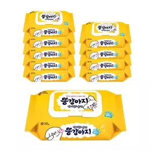 도톰한 똥강아지 반려동물전용물티슈 80매x10개