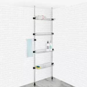 화장실코너선반 H-기둥식욕실선반 600 4단 수건수납장 화장실수납스텐