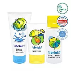 [브리엘]양배추 모이스처 수딩젤 160ml+퀸즈랜드 미네랄 썬크림70ml+병풀 미네랄 클렌징 워터 250ml