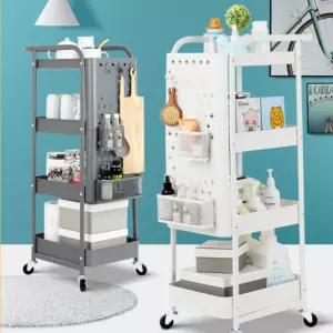 미용실 트레이 4단 이동식 트롤리 네일샵 뷰티 카트 틈새 수납 다용도