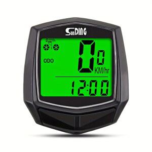 자전거 속도계 다기능 유선 컴퓨터 대형 화면 디스플레이 액세서리 헤드라이트 테일 라이트 세트