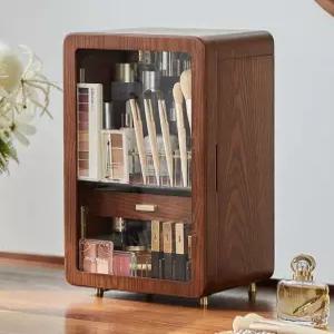 원목 화장품 보관 상자 메이크업 정리함 화장대 진열대