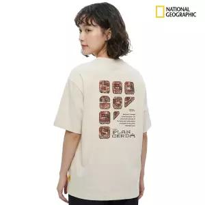 내셔널지오그래픽 내셔널지오그래픽 크로우 유니 COOL MAX 바르셀로나 그래픽 세미오버핏 반팔 티셔츠 N252