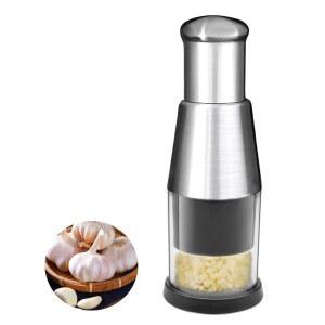 GSDOXLE 수동 프레스 초퍼, 미니 다이서 푸드 다기능 마늘 프레스, 다지기용 스테인리스 스틸 핸드 1개 PCS