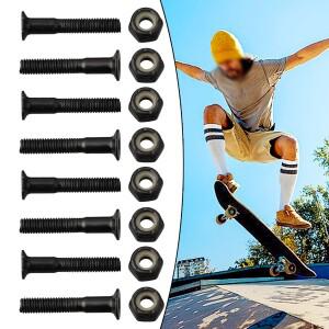 8세트 스케이트보드 브리지 스파이크 교체용 나사 너트 세트 스케이트보드 롱보드 액세 브리지 프레임 데크