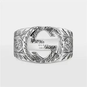 [구찌] 인터로킹 G 16mm 실버 반지 455302 J8400 0811