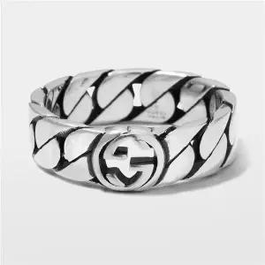 [구찌] 인터로킹 G 와이드 6mm 실버 반지 661513 J8400 0728