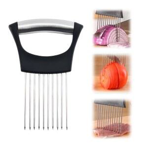 호휴 스테인리스 스틸 양파 홀더 슬라이스, 2026년 업그레이드된 커터 야채 초퍼 토마토 슬라이서 주방 도구 감자 아보카도 달걀 레몬 과일 고기 가정용