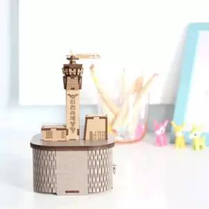 DIY 나무 모형 조립 키트 회전 우드 오르골 인천 국제공항 YM957