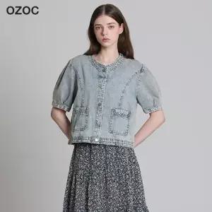 퍼프 라운드 데님 자켓