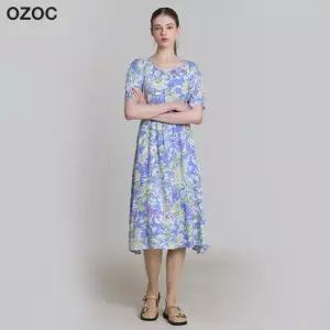 플로럴 가든 퍼프 롱 원피스