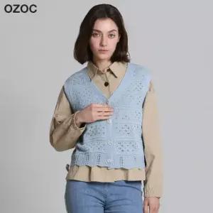 펀칭 V넥 니트베스트