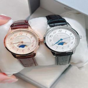 [OST]BEST MD 여성 소가죽 브라운 블랙 문페이즈 시계_EJK