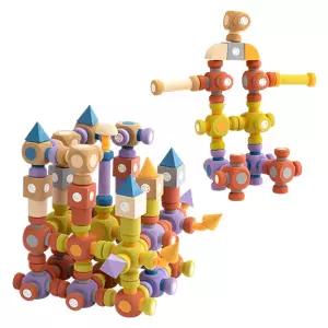 EVA 소프트 회전 자석 블럭 54P 아기 유아 블록 어린이집 교구