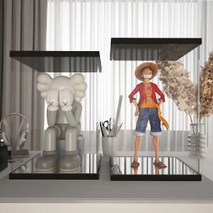 거울이있는 투명 아크릴 그림 디스플레이 캐비닛, 쌓을 수 있는 조립, 장난감, 모형 자동차, 예술 작품, 인