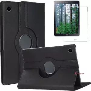 갤럭시탭A8 가죽 회전 강화유리필름세트 케이스 10.5 qrs919