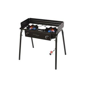 FLAME KING 야외 프로판 더블 듀얼 버너 스토브 200K BTU 칠면조 프라이어 캠프 쿠커 휴대용 스탠드 포함 뒷마당 요리 브루잉 통조림에 적합