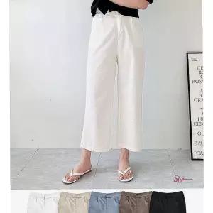 여자 여름 포켓 9부 편한 린넨 통바지 시원한 일자zab645