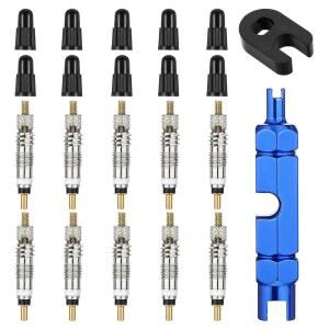 HEKOUJIUB PRESTA 밸브 코어 22개 자전거 프레스타 교체 세트 도로 산악 튜브리스 타이어용 다양한 브랜드와 널리 호환
