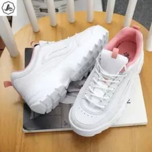 [애슬릿] 키높이 스니커즈 화이트 굽높은 레이스업 운동화 5cm