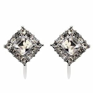 여성 귀걸이, 논홀 인기 있는, 무통, 골드, 스와로브스키, 스퀘어, 크리스탈, 제비, 라인스톤, 우아하고 섬세하며 성인용, 작은, 레진, 미야비 그레이스